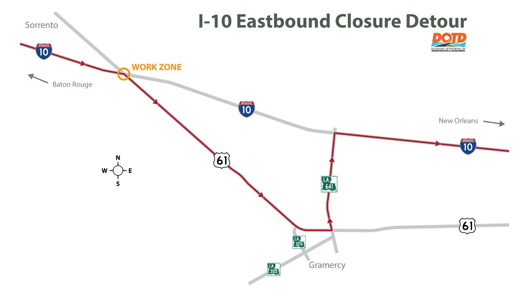 Interstate 10 detour